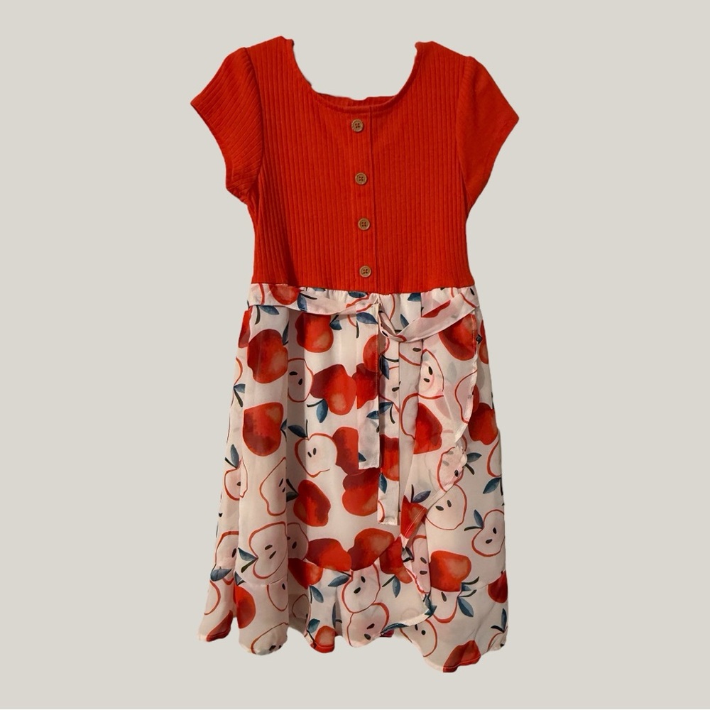Red and White Apple Casual Sundress Back to School Perfection